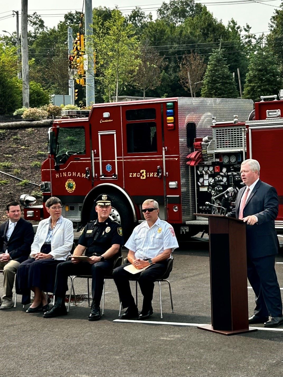 PSF Ribbon Cutting SB Chair Ramsey Chief Murphy Chief Jones Rep Meschino Sen OConnor