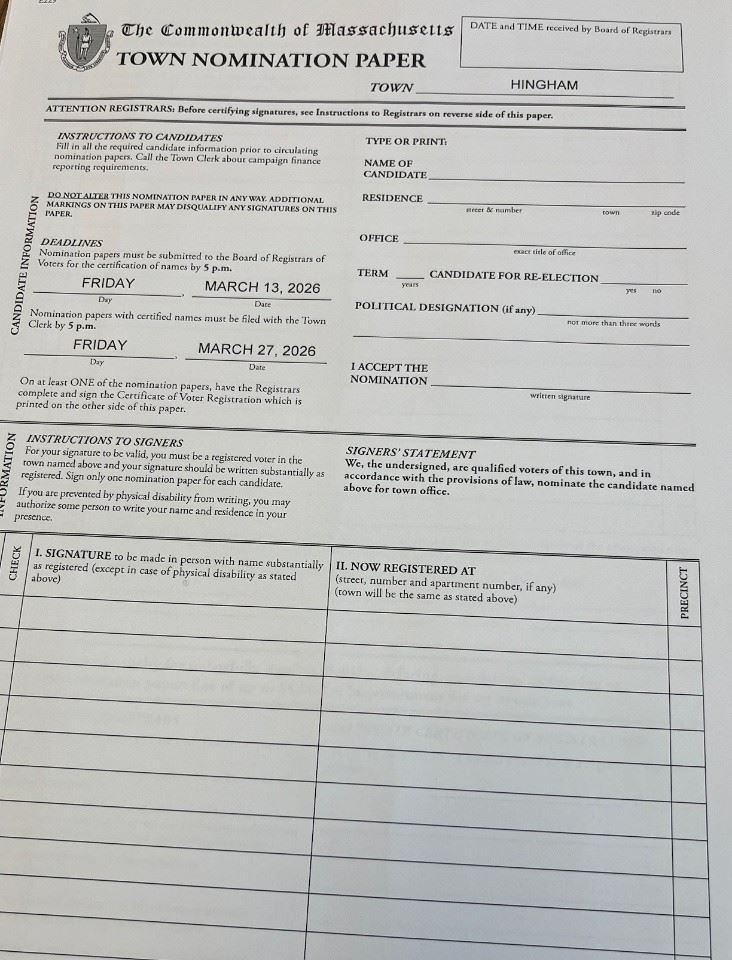 Town Clerk Nomination Papers